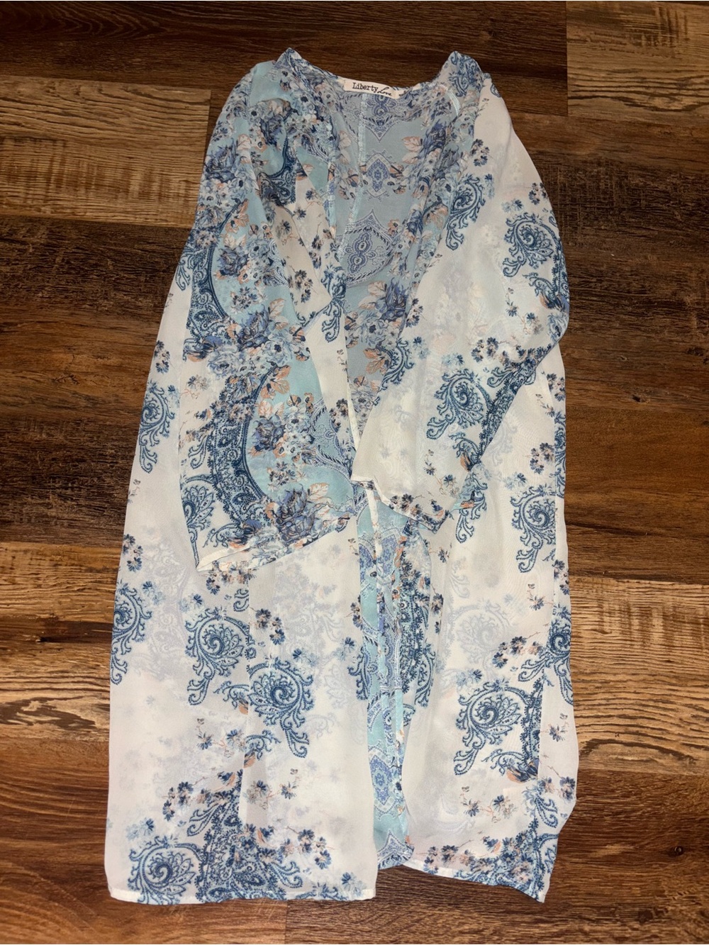 Lightweight Blue Paisley Kimono by Liberty Love